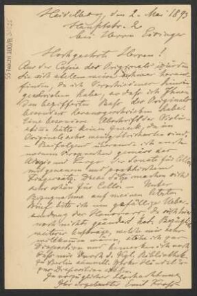 Brief an B. Schott's Söhne : 02.05.1893