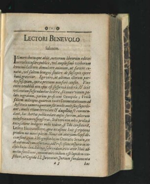 Lectori Benevolo Salutem.