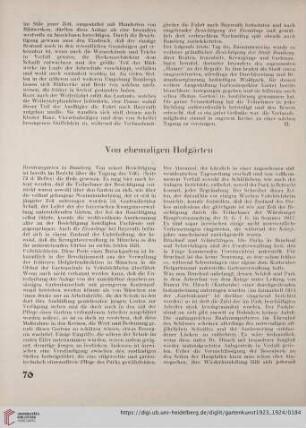 Von ehemaligen Hofgärten