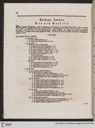 Siebente Tabelle: Von den Muskeln