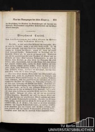 Vierzehntes Capitel. Von den Bewegungen der festen Körper in Widerstand leitenden Mitteln.