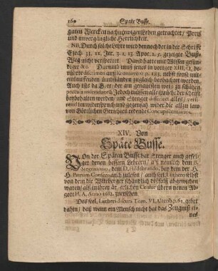 XIV. Von Späte Busse