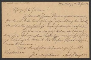 Brief an B. Schott's Söhne : 13.01.1914