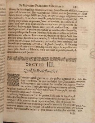 Sectio III. Quid sit Praedestinatio?