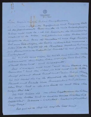 Brief von Edith Andreae an Gerhart Hauptmann