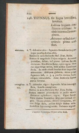 148. Thynnus. - 154. Philantus.