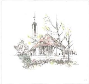 Gsaenger, Gustav; Skizzensammlung - Kirche (Perspektive)