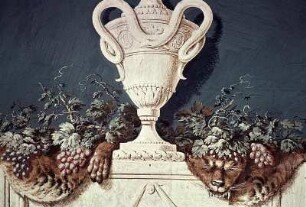 2. Obergeschoß, Selbitz Salon: Wanddekoration mit antikisierenden, grotesken Ornamenten