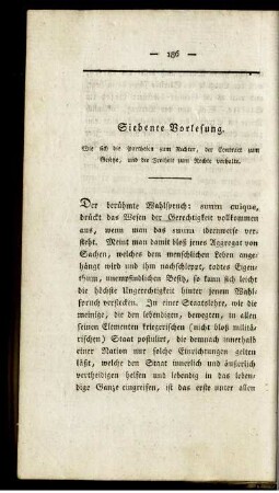 Siebente Vorlesung.
