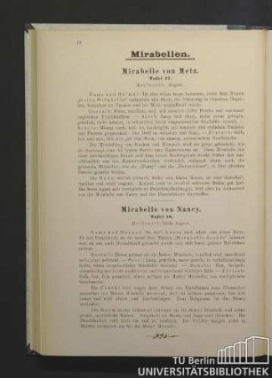 Mirabelle von Metz. Tafel 17. / Mirabelle von Nancy. Tafel 18.