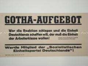 Maueranschlag mit Mitgliederwerbung der SED