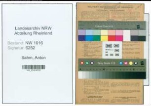 Entnazifizierung Anton Sahm , geb. 31.12.1892 (Vollziehungsbeamter)