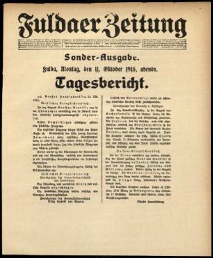Ausgabe vom Montag, den 11. Oktober 1915.
