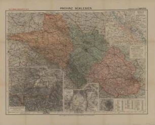 Karte von Schlesien, 1:150 000, Lithographie, um 1910