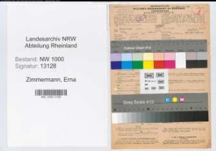 Entnazifizierung Erna Zimmermann, geb. 29.08.1897 (Verw.Angest.)