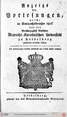 Sommersemester 1812