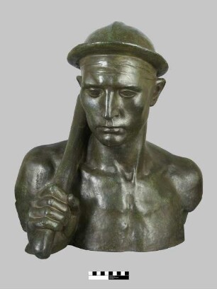 Bronzebüste "Mineur à la hache" (Bergmann mit Beil)
