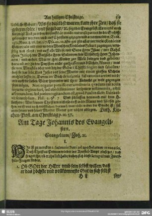 Am Tage Johannis des Evangelisten