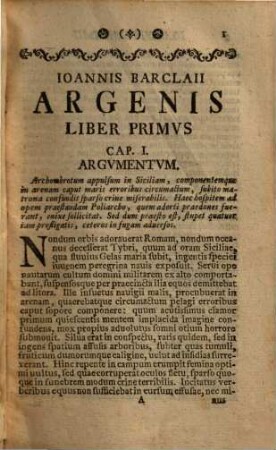 Ioannis Barclaii Argenis : Ad Praestantissimorvm Librorvm Fidem Cvm Clave Et Vtilissimis Indicibvs Praefatvs Est Ioannes Winkelmannvs Cvm Figvris