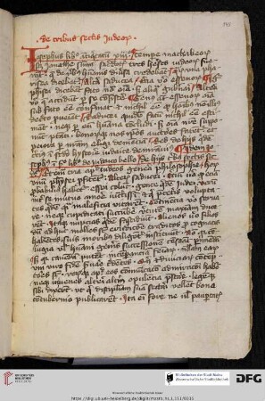de tribus sectis Iudaeorum (Josephus Flavius, Antiquitates Iudaicae und Bellum Iudaicum)