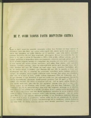 De P. Ouidi Nasonis fastis disputatio critica