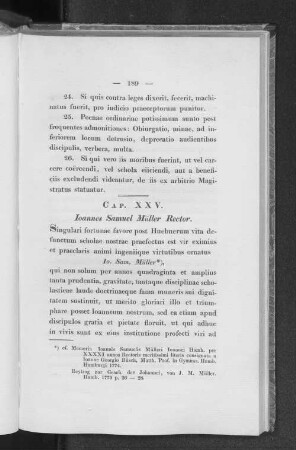 Cap. XXV. Ioannes Samuel Müller Rector.