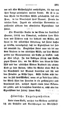 Häusliche Angelegenheiten.