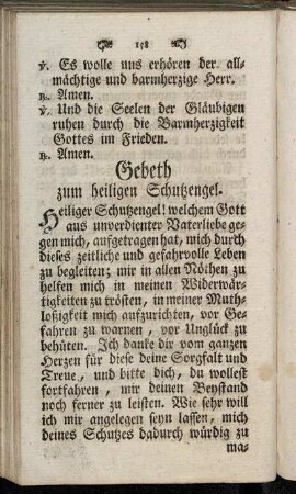 Gebeth zum heiligen Schutzengel.