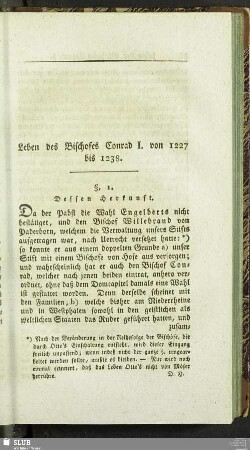 Leben des Bischofes Conrad I. von 1227 bis 1238