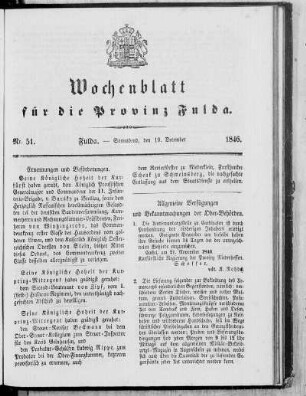 Nr. 51, Ausgabe vom 19. Dezember 1846