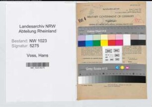 Entnazifizierung Hans Voss , geb. 19.02.1906 (Architekt)