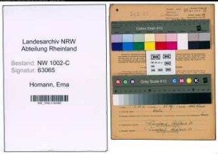 Entnazifizierung Erna Homann, geb. 19.12.1910 (Kauffrau)