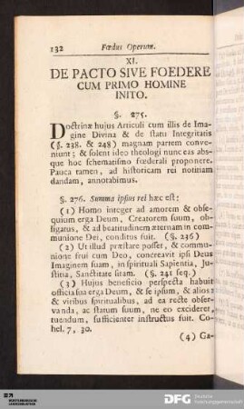 XI. De Pacto Sive Foedere Cum Primo Homine Inito.