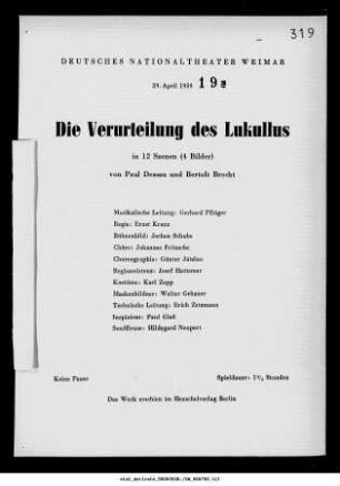 Die Verurteilung des Lukullus