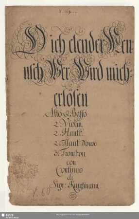 O ich elender Mensch wer wird mich erlösen - Mus.2256-E-500 : V (2), orch, bc