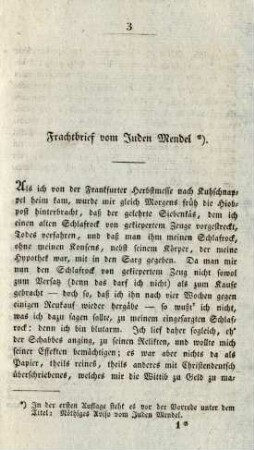 Frachtbrief vom Juden Mendel