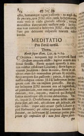 364-374, Meditatio Pro Feria tertia; ...