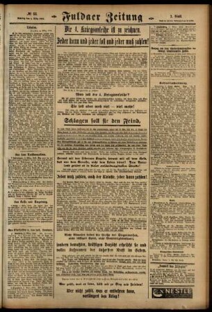 Zweite Ausgabe vom Samstag, den 04. März 1916.