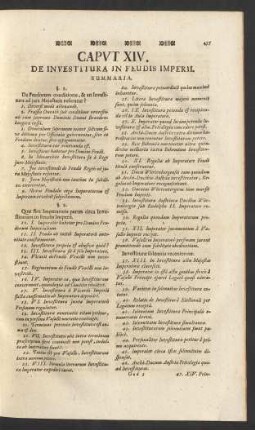 Caput XIV. De Investitura In Feudis Imperii.