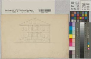 Brünninghausen (Dortmund) Schloß Herrenhaus Fassade Anf. 19.Jh. o.M. 25 x 38 Zeichnung Romberg