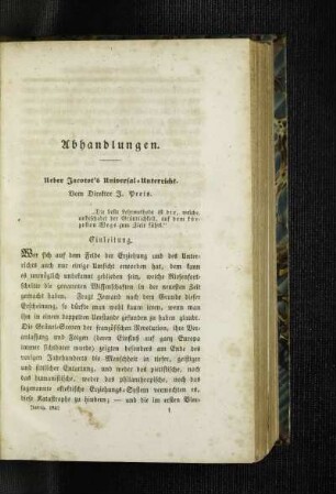 Ueber Jacotot's Universal-Unterricht