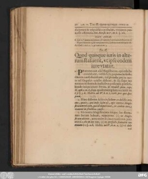 Tit. II. Quod quisque iuris in alterum statuerit, ut ipse eodem iure utatur.