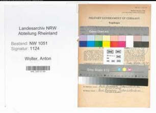 Entnazifizierung Anton Wolter , geb. 10.01.1900 (Polizeibeamter)