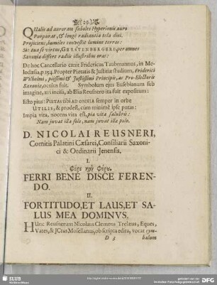 [XXVIII.] D. Nicolai Reusneri ...
