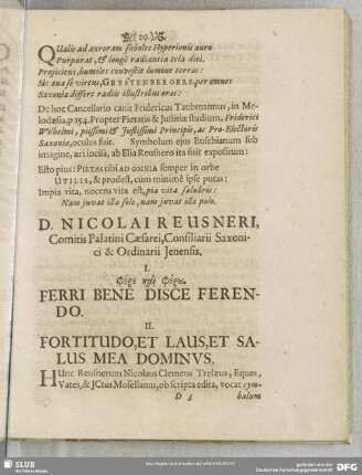 [XXVIII.] D. Nicolai Reusneri ...