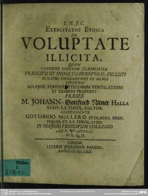 Exercitatio de voluptate illicita