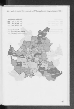 8.4 Veränderung der Stimmenanteile der SPD gegenüber der Bürgerschaftswahl 1991