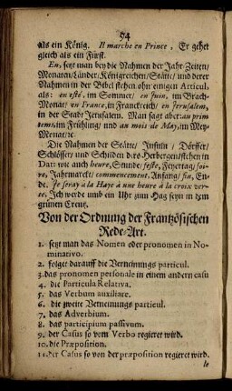 Von der Ordnung der Französischen Rede-Art