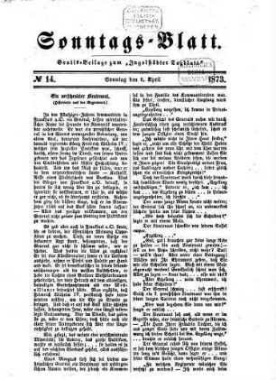 Ingolstädter Tagblatt. Sonntagsblatt. 1873