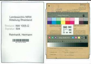 Entnazifizierung Hermann Reinhardt , geb. 29.06.1906 (Stadtsekretaer)